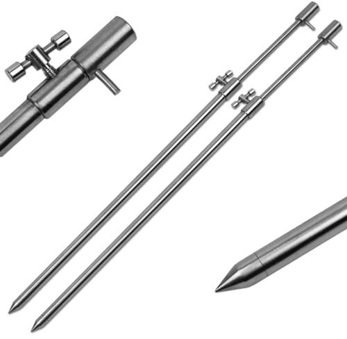 1-4 Stück Rutenhalter Rod pod Bankstick Edelstahl Erdspeer 30-50cm 50-90cm