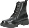 CAPRICE Damen Stiefeletten zum Schnüren aus Leder mit Reißverschluss, Schwarz (Black Nappa), 39 EU