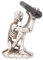 CAIRIAC Skull Pen Holder, Skeleton Pencil Holder Bracket Resin Creative Desktop Fountain Pen Storage Gift Family Office Men Women Birthday Gift (Vintage White)