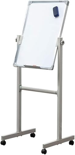 Whiteboard – trocken abwischbares Mobile mit Ständer, Staffelei, magnetische doppelseitige Schreibtafel, Größe 50 x 70 cm