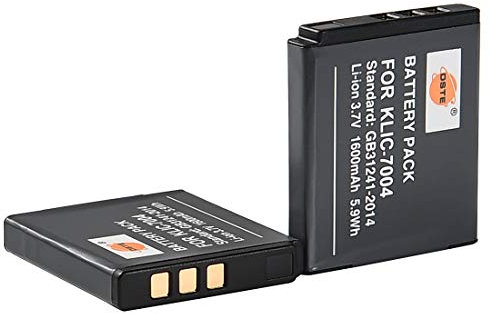 DSTE 2PCS KLIC-7004 Battery Compatible with Kodak EasyShare M2008 PlayTouch V1253 Zx3 Zi12