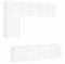 vidaXL Wohnwand 5-TLG., Schrankwand mit viel Stauraum, Wandmontage Anbauwand Fernsehschrank, Wohnzimmer Set Wandschrank, Weiß Holzwerkstoff