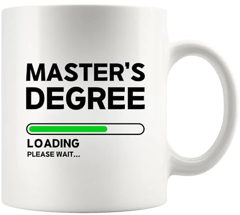Panvola Master's Degree Loading Please Wait Regalos de graduación Doctor, Maestro, Ingeniero, Contador, Novedosa Taza de cerámica, 325 ml, color blanco