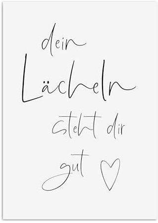 Nastami Poster Dein LÄCHELN steht dir gut Poster mit motivierendem Spruch Geschenk Freundin (DIN A3)