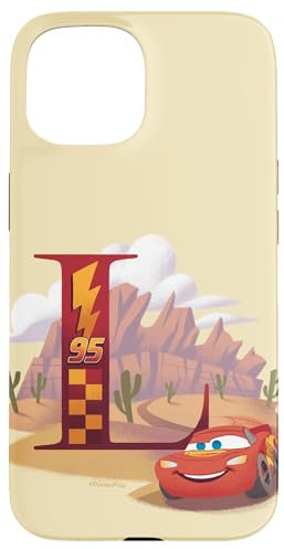 Hülle für iPhone 15 Disney & Pixar Alphabet Monogramm Buchstabe L Lightning McQueen