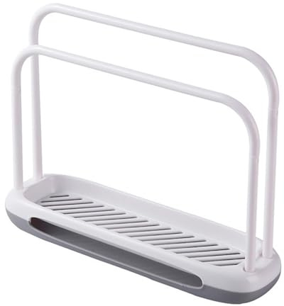 predolo Supporto per Strofinacci da Cucina, Porta Strofinacci, lavello, ripiano da appoggio, Accessori per Strofinacci, Appendiabiti, Bianco