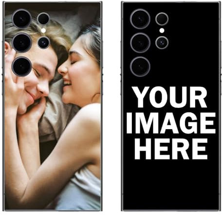 Naispanda Personalisierte Handyhülle, Samsung Galaxy S24 Ultra, personalisiertes Bild, Text, Logo, Foto, individuell gestalten, weiches Silikon, TPU-Gummi, stoßfeste Stoßstangenhülle