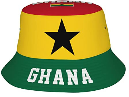 Fan-Hut Ghana Flagge Cool Ghanaer Fischermütze Reversible Angelhut Flat Top Hip Pop Hut Für Jugendliche, Damen, Camping