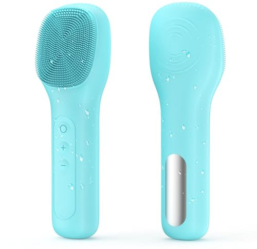 Brosse Nettoyante Visage Électrique IPX7 Étanche Silicone Rotative pour Nettoyer Le Visage en Profondeur pour L'Acné, les Points Noirs, la Peau Morte (Orange)