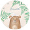 wunderwunsch® - Personalisierte Wanduhr Kinder aus Holz mit Spezial-Druck - Lautloses Uhrwerk mit Aufhängung - Babyzimmer Deko Kinderzimmer (Bär)
