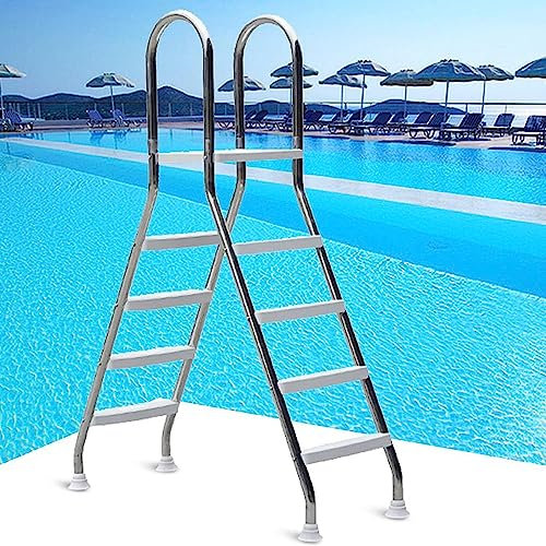 SFSLBFB Pool Ladders for Inground Pools, Heavy Duty Above Ground Swimming Pool Ladder, 52 Inch Anti Slip Pool Step Ladder for Travel, Backyard Pool, Home