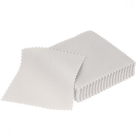 VILLCASE 200stücke Schmuck Reinigungstuch Mikrofaser Für Gold Und Wiederverwendbare Poliertücher Entfernung Von Kratzern Und Anlaufen Von Schmuck