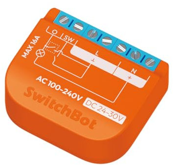 SwitchBot Matter Relais Schalter 1PM, Wlan Schalter kompatibel mit Alexa/Apple Home/Google Home, Leistungsmessendes Relaisschaltmodul mit integriertem Bluetooth Repeater, Bluetooth & Wi-Fi 2,4 GHz