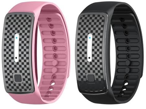 Asudaro Ultraschall Mückenschutz Armband - 1/2 Stück,Anti-Mücken-Repellent,Ultraschall Armband Outdoor Reise Kinder & Erwachsene geeignet - Schwarz,Rosa