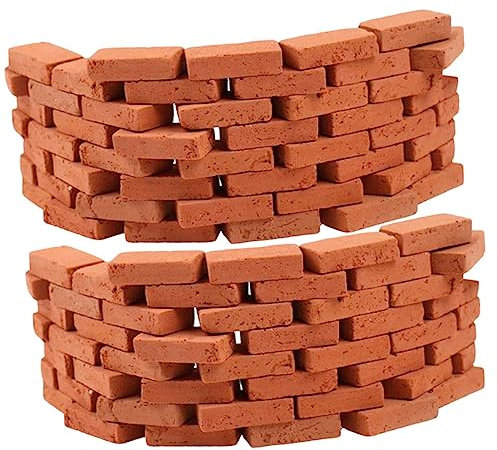ifundom 150 Stück Mini kleine rote Ziegel Dach große Bausteine Wand Planke basteln für bastelmaterial für Mini-Bausteine Spielhaus Requisiten aus Ziegelsteinen Ton