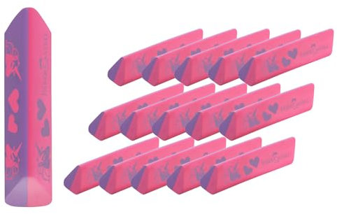 Faber-Castell 205246 - Radiergummi Einhorn, 15 Radierer PVC-frei für Kinder, geeignet für Blei- und Buntstifte