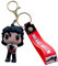 Keyhvao Vier Arten von Michael Jackson Schlüsselanhängern – Michael Anime Schlüsselring Rucksackdekoration Jackson Schlüsselring PVC Material Geschenke für Fans und Freunde (Schwarz)