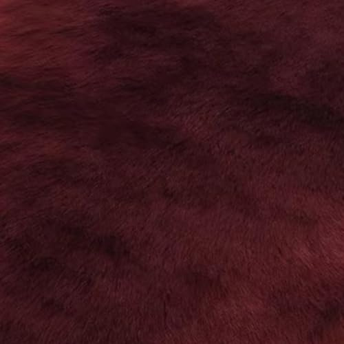AIMECO kunstfell Teppich Faux Lammfell Schaffell Teppich Flauschiger Haarig Wohnzimmer Deko Weicher Fell Carpet für Stühle Sofa Schlafzimmer Kinderzimmer. Weinrot 60 x 160 cm