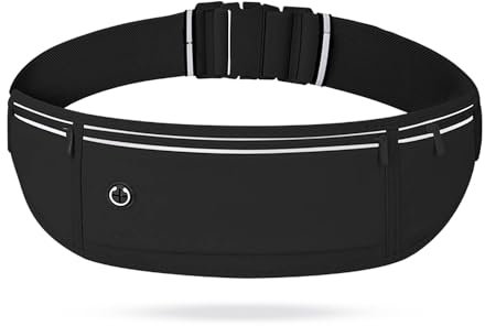 Marsupio Running Uomo Donna Porta Telefono Corsa Marsupio Corsa Running Impermeabile per Jogging, Viaggi, Escursioni, Corsa, Tour in Bicicletta (Nero)