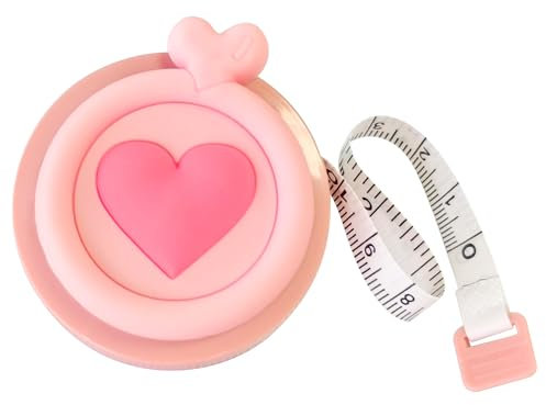 Tape Measure for Body 1.5M – Dual Sided Soft Measuring Tape for Waist, Sewing, Tailor Use – Small Retractable Fabric Tape Measure for Measurements, Clothing, Crafts, and DIY, Pink