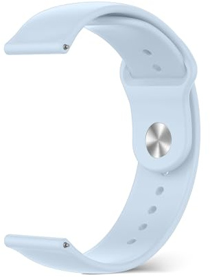 PinnWaa Cinturino di ricambio in silicone per 22mm, Confortevole Traspirante, Morbida impermeabile, Cinturini di Ricambio a Sgancio Rapido per Uomo Donna - Azzurro Chiaro