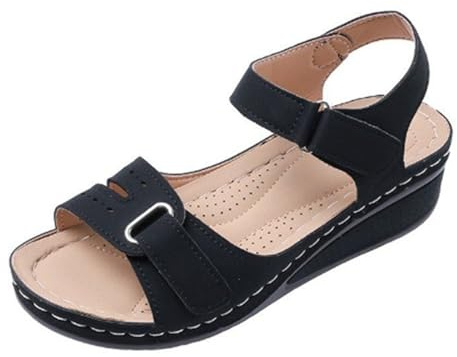 HOOUDO Sandali Ortopedici Donna,Sandali Comodi Donna,Scarpe Senza Lacci,Lavabili Sandalo Sportivo Zeppa Antiscivolo Scarpe Da Trekking Comode Per Camminare