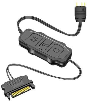 Cuifati Argb -PC -Lüfter -Controller, PC -LED -Strip -RGB -Controller, 5V 3Pin SATA Powered RGB PC -Lüftersteuerung mit Mehreren Beleuchtungsmodi, für Fahrwerkventilatoren, Lampen, (Black)