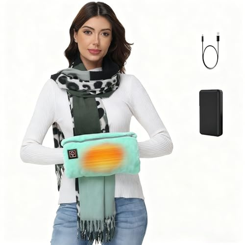 SNZ Handwärmer Elektrisch Kabelloses mit 10000mAh Powerbank – Tragbare Multifunktional Heizkissen für Rücken Bauch Nacken Schulter, Sicher & Weich – Ideal für Outdoor, Reisen & Geschenk