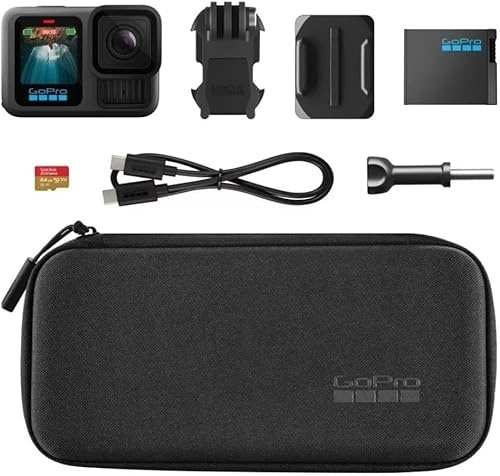 GoPro HERO13 Black Action Camera Speciality Bundle – Accessories Kit with Mounts, SIM Card Battery, Carry Case