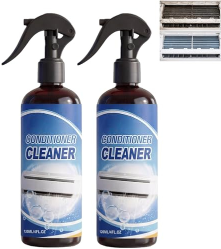 Heavy Duty HVAC Coil Cleaner Foam Spray, No Rinse Evaporator & Condenser Coil Cleaning Foam, Foaming Climate Conditioner Cleaner for Portable Window Appliance, (2pcs)