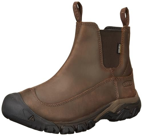KEEN Men's Anchorage 3 Waterproof Pull On Insulated Snow Boots, Dark Earth/Mulch, 9