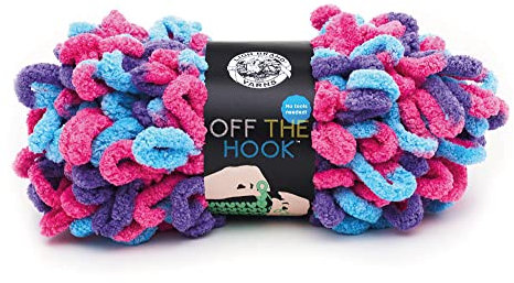 (1 Knäuel) Lion Brand Yarn Off the Hook Bulky No Needle Yarn, Hugs and Kisses