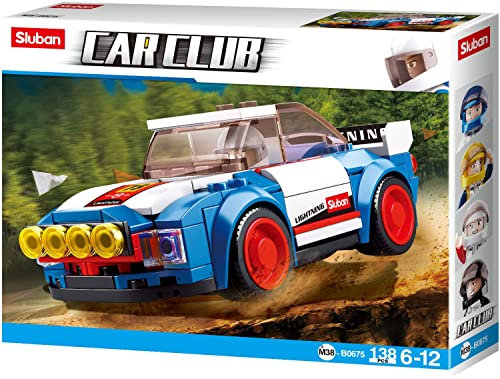 Sluban SL95536, Rallye Auto (156 Teile) [M38-B0675], Spielset, Klemmbausteine, Rennauto, mit Spielfigur, Car Club, Multi Colou