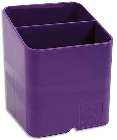 Exacompta - Ref 67720D - Iderama Collection - Pen-Cube Pen Pot - 74 x 74 x 93mm in Size, Space-Saving Design, 2 Sections for Desk Organisation - Purple