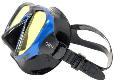 Pro Shot Tidal Mask - Advanced Anti-Fog Snorkel Mask for Snorkeling, Swimming, and Scuba Diving with Wide-Angle Tempered Glass Lens, and Best Anti-Fog Technology (Blue)