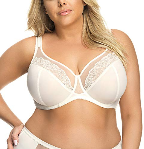 Gorsenia K441 Luisse Dame Soft BH Bügeln Nicht Gepolstert Voll-Cup Große Brüste, Hellbeige,65G