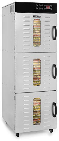 Klarstein Master Jerky 550 Pro Automatic Dehydrator - Professional/Gastronomy, With 36 Levels, 2400 W, Capacity: 5.47 m², Thermostat: 40-90 ° C, 36-54 kg Fruit/Vegetables, Stainless Housing