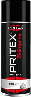 PRITEX – Zinkspray Hell 1 x 400 ml als Rostschutz für Metalle – Korrossionsschutz Grundierung – hitzebeständige Rostschutzfarbe – hervorragendes Haftvermögen & hohe Abriebfestigkeit