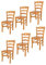 t m c s Tommychairs - 6er Set Stühle Cuore für Küche und Esszimmer, Robuste Struktur aus Buchenholz in der Farbe Honig lackiert und Sitzfläche aus Holz