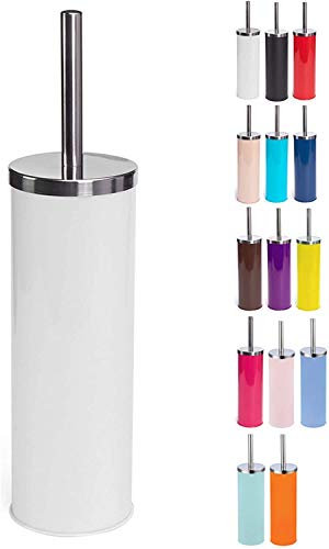 TIENDA EURASIA® Escobilla de Inodoro de Acero Inoxidable con Soporte Higienico - Ø 9.3 x 38.5 (Blanco)