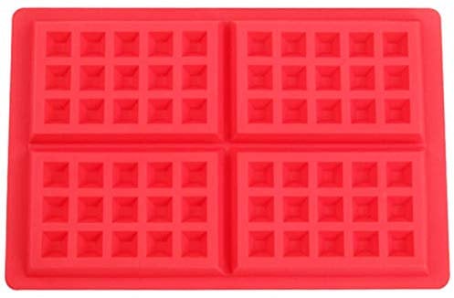 Selecto Bake Molde rectangular de silicona para gofres, molde para hornear pasteles, molde para hacer gofres de silicona, moldes antiadherentes para hornear