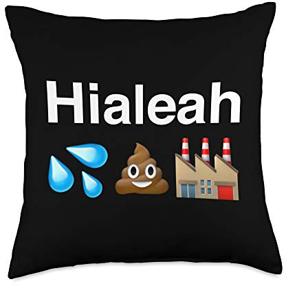 Hialeah Agua Fango y Factoria funny Cuban emoticon Throw Pillow