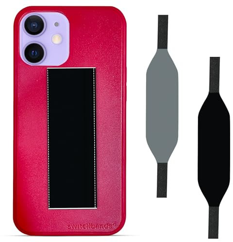 Switchbands Schutzhülle für iPhone 12 Mini – Loopy Strap Case mit Fingerschlaufe für 12 Mini – stoßfeste kabellose Ladeunterstützung Schutzhülle (rot)