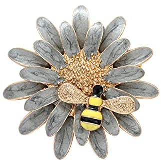 Gänseblümchen Biene Brosche Frühling Rosa Emaille Blume Honig Insekt Pin Vintage Elegante Einfache Abzeichen Mädchen Party Geschenk Zubehör