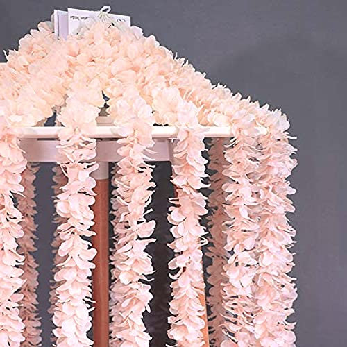 XAVSWRDE 10 PCS Guirlandes de Fleurs de Cerisier en Tissu de Soie + Plastique 100cm Guirlande Vigne Suspendue Antichute Fleur Suspendue Guirlande pour Maison Jardin Mariage Fête Salon - Rose