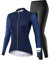 NUCKILY Fahrradbekleidung Set Damen Radtrikot Langarm Winddicht Damen Thermische Fleece mit 3D Polster Hosen, L, 1764