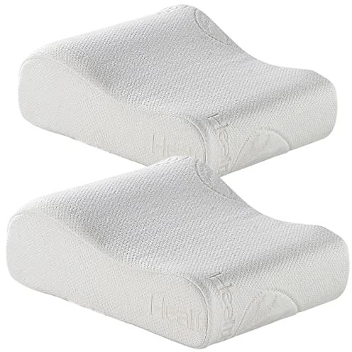 Newgen Medicals Nackenstützkissen: 2er-Set Wellness-Reisekissen aus thermoaktivem Memory-Foam (Schlaf-Kissen, Reise Seitenschläferkissen, Nackenkissen)
