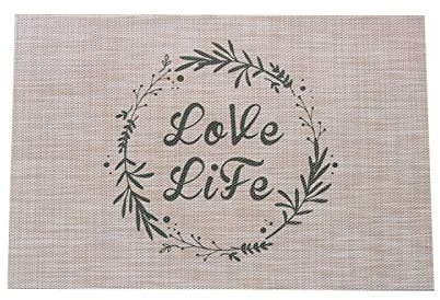 Tovagliette Americana Foglia Verde Tovagliette Colazione PVC Tovagliette Americana Plastica Lavabili Antiscivolo Sottopiatti Resistente Al Calore Sotto Piatti Da Tavola 30x45cm 8 Pcs