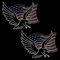 FINGERINSPIRE 2 Pcs Flag Eagle Rhinestone Iron on Hotfix Transfer Decal Bling Patches, Stripes Clear Red Blue Glitter Crystal Iron On Applique Decoration for Jeans Jacket Clothing Handbag Shoes Caps