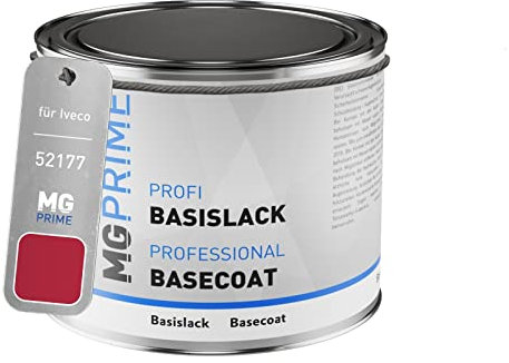 MG PRIME Vernice per auto Barattolo pronto all’uso per Iveco 52177 Rosso Lampone Vernice di base 0,5 litri 500ml
